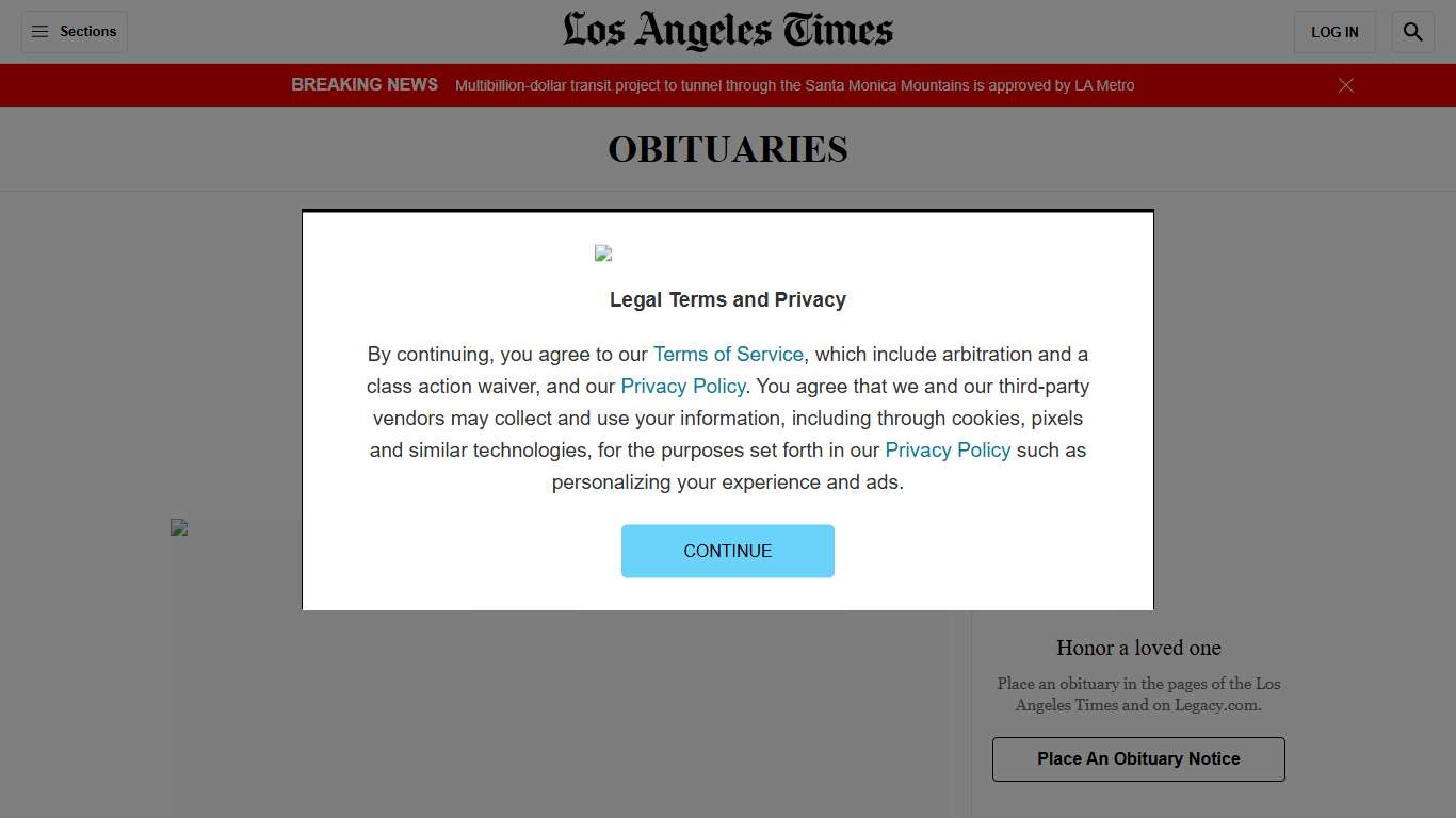 Obituaries - Los Angeles Times